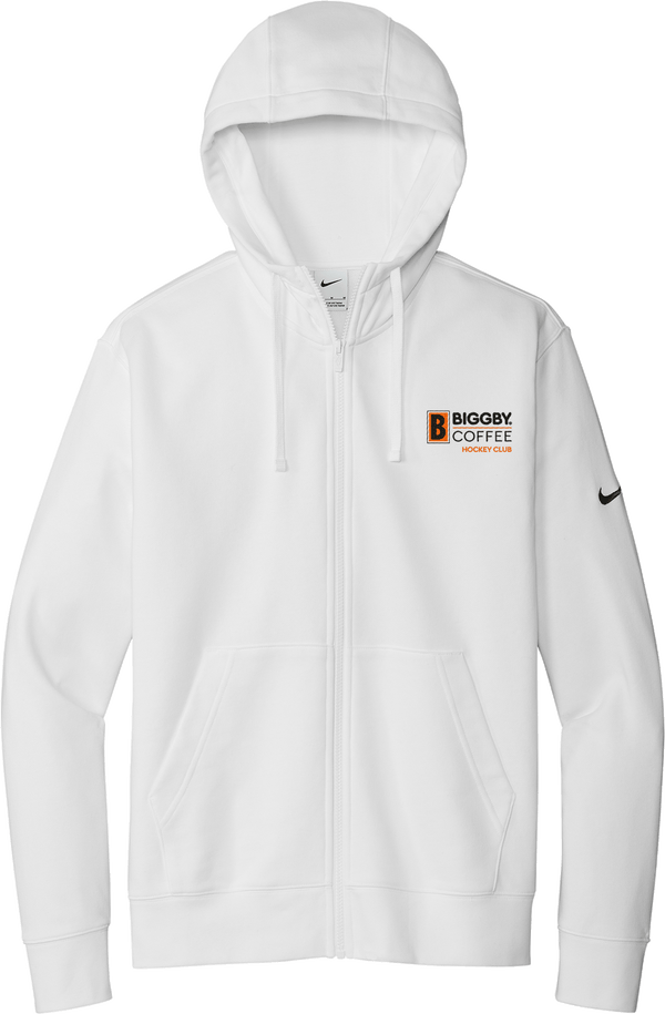 Biggby Coffee Hockey Club Nike Club Fleece Sleeve Swoosh Full-Zip Hoodie